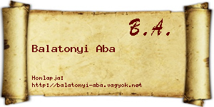 Balatonyi Aba névjegykártya